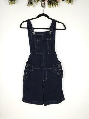KanCan Dark Navy Overall Shorts Juniors Medium